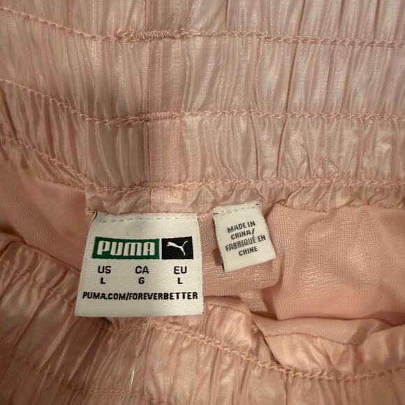 Puma Women’s Iconic T7 Woven Track Pants Lotus Pink Size L Athletic Jogger NEW - Picture 6 of 9
